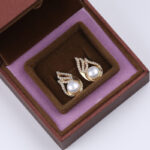 Cute Small Pearl Jewelry Copper-plated Gold Stud Earrings