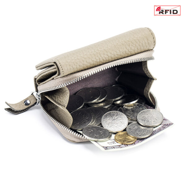 Women's Leather Tri-fold Mini RFID Wallet Large Capacity Storage Bag - Image 6