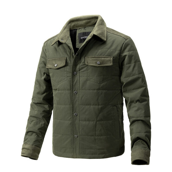 Casual Fall Winter Men Lapel Plaid Coat - Image 4