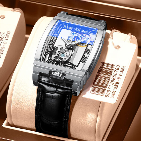 Double Sided Hollow Watch Mechanical Watch Wine Barrel Type - Image 3