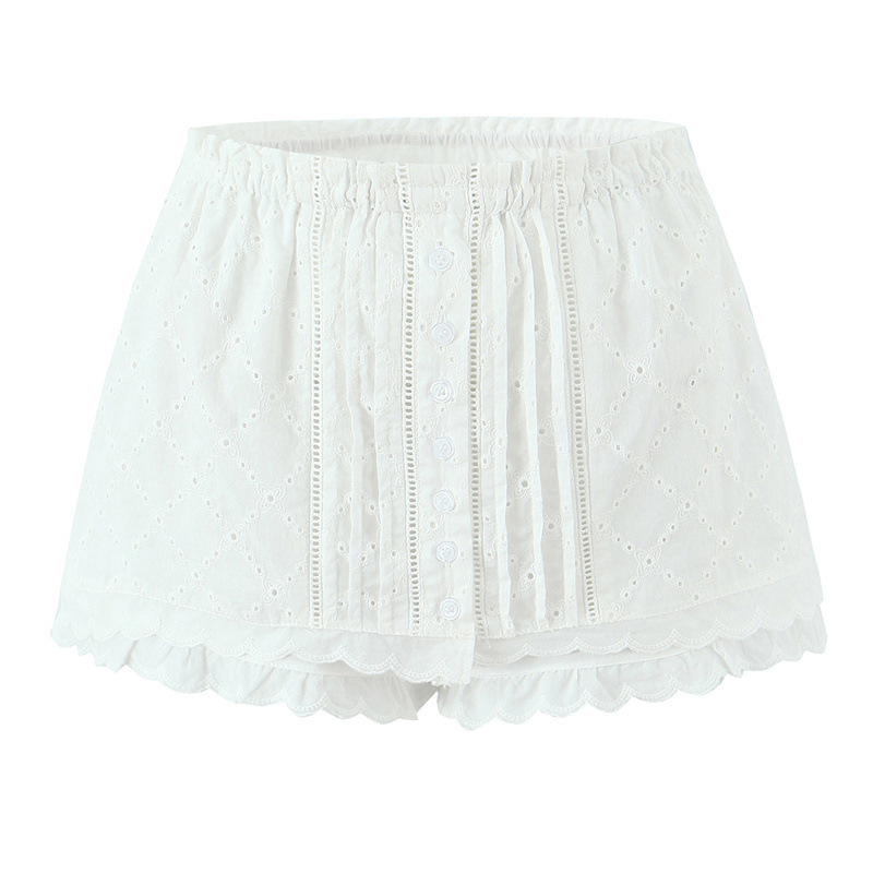 Cotton Embroidered Sleeveless Top Skirt Culottes - Image 7