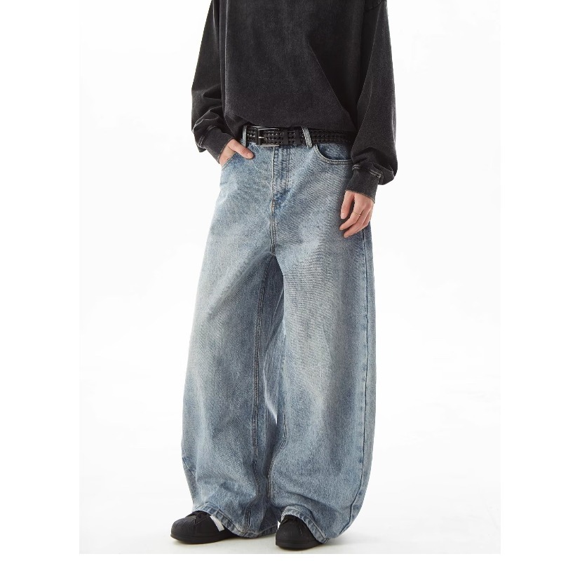 Retro Straight Jeans Loose High Waist Slimming - Image 5