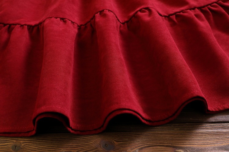 Retro Fungus Collar Corduroy Waist Slim Skirt - Image 7