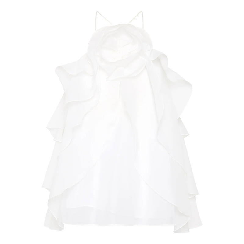 Ruffled Shirt Halter Design Sleeveless Camisole - Image 7