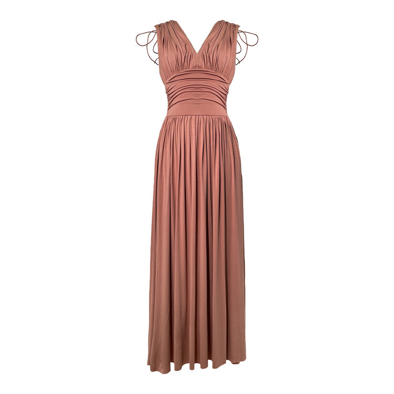 Women's Fashion Retraction Waist Pleated Dress - Image 5