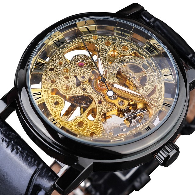 Fully Hollow Men's Manual Belt Mechanical Watch - Image 9