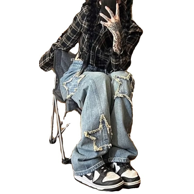 Trendy Cool Design Student Niche High Street Wide-leg Pants - Image 6