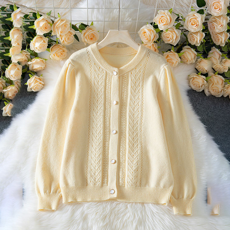 Women's 2025 Trendy Cardigan Sweater Long Sleeve Open Front, Button Down Jacket Style Fall Knitwear - Image 5