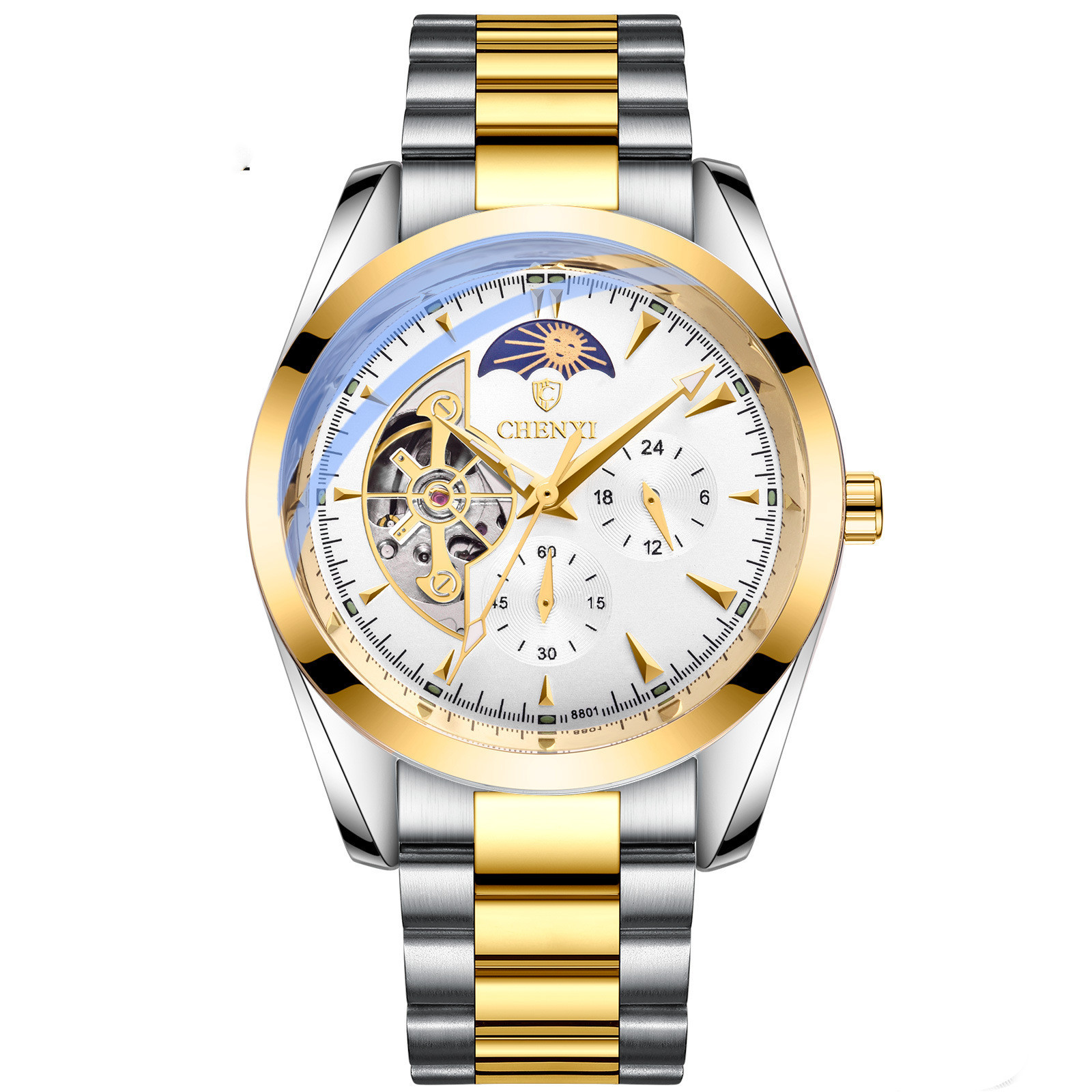 Men's Hand Waterproof Sun Moon And Stars Automatic Hollow Mechanical Watch - Image 2