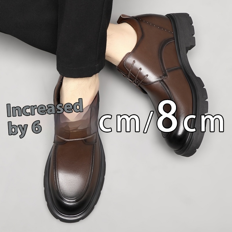 Height Increasing Insole Business Formal Wear Leather Shoes - Image 4