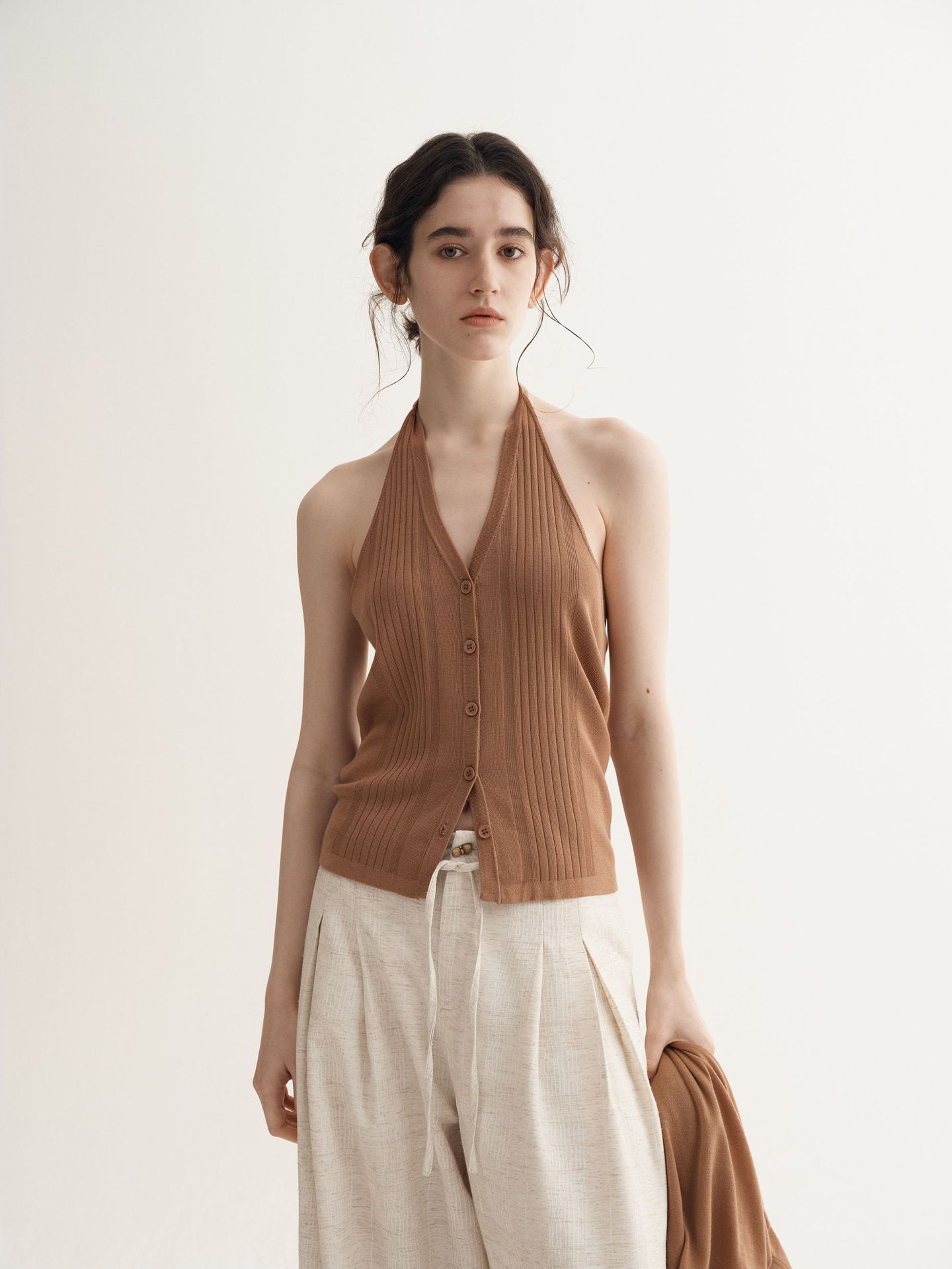 Backless Halter Vest Women's Spring Slim-fit Knitted Cardigan Sweater - Image 7