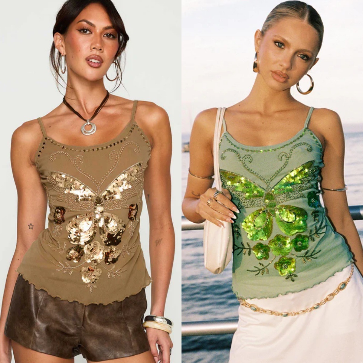 Sequined Embroidered Strap Vest Women's Clothing - Image 2