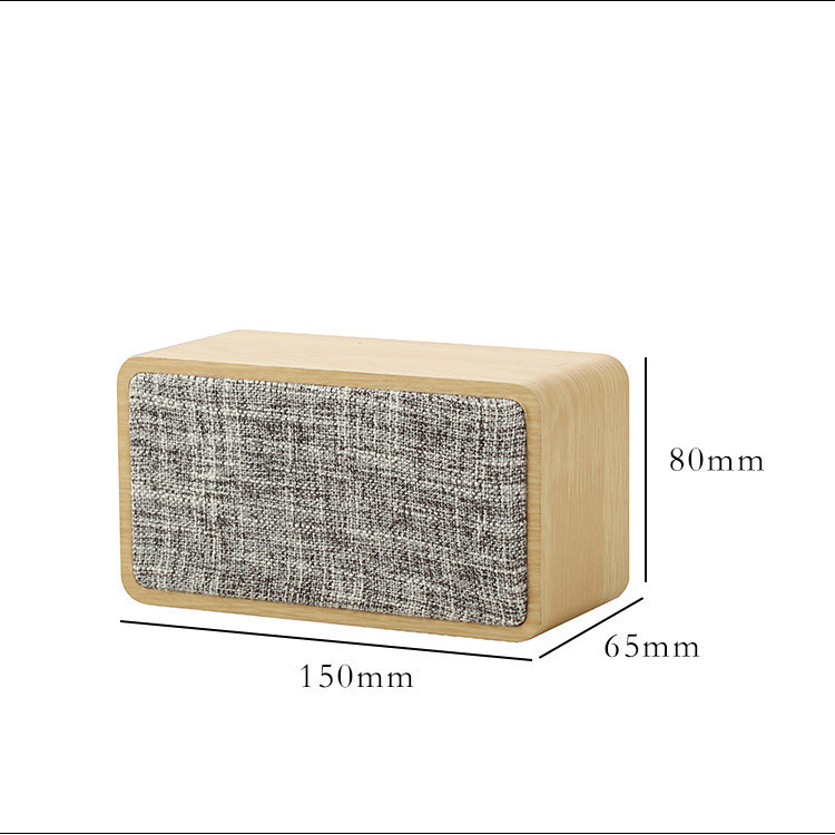 Wooden Fabric Bluetooth Speaker Retro Card Desktop Audio - Image 5