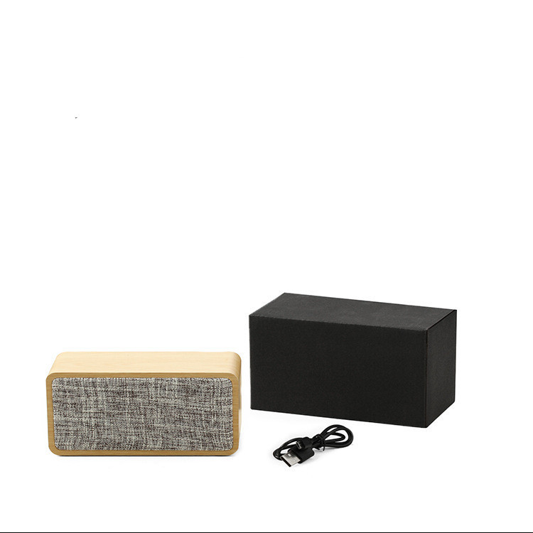 Wooden Fabric Bluetooth Speaker Retro Card Desktop Audio - Image 3