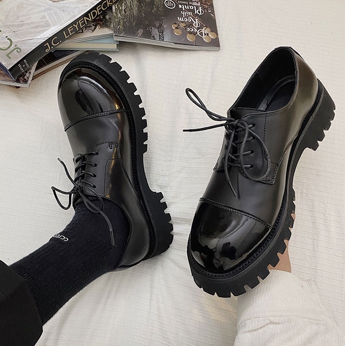 Round-Toe Leather Shoes Men'S Trend Wild Youth Business Dress Shoes Increase The Trend Of British Leather Men'S Shoes – Bild 2