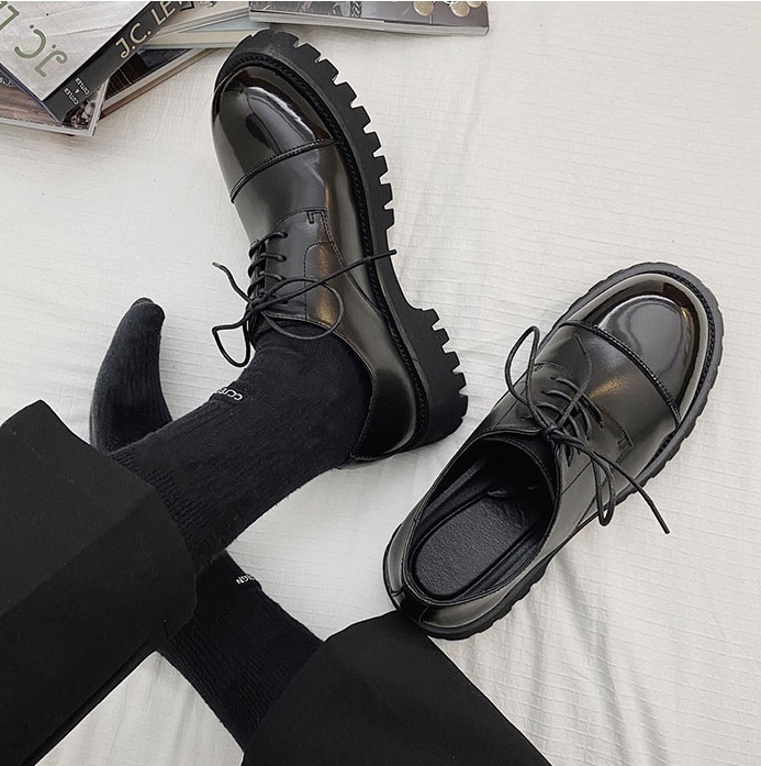 Round-Toe Leather Shoes Men'S Trend Wild Youth Business Dress Shoes Increase The Trend Of British Leather Men'S Shoes – Bild 4