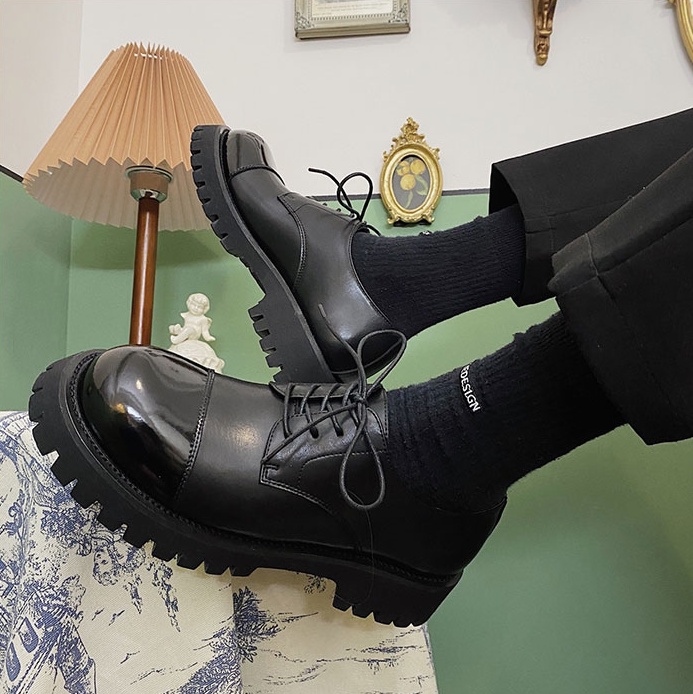 Round-Toe Leather Shoes Men'S Trend Wild Youth Business Dress Shoes Increase The Trend Of British Leather Men'S Shoes – Bild 3