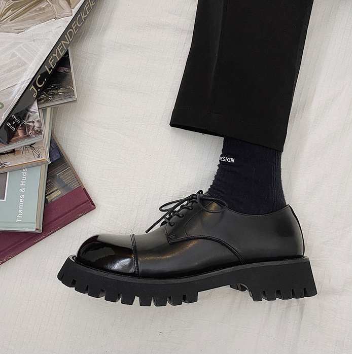 Round-Toe Leather Shoes Men'S Trend Wild Youth Business Dress Shoes Increase The Trend Of British Leather Men'S Shoes – Bild 8