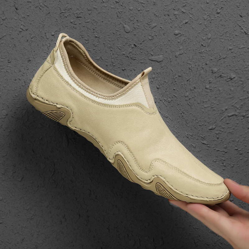 Men's Octopus Casual Shoes Small Leather Shoes Spring Low Cut Frosted Leather Large Size Handmade Peas Shoes Single Shoes