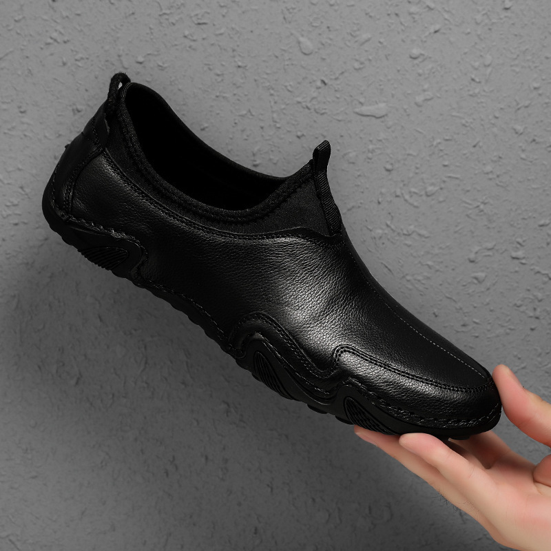 Men's Octopus Casual Shoes Small Leather Shoes Spring Low Cut Frosted Leather Large Size Handmade Peas Shoes Single Shoes - Image 5