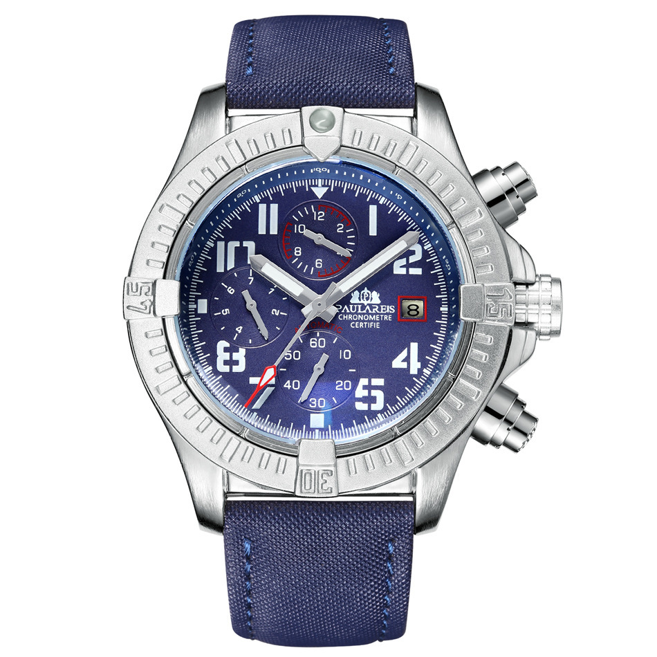 Automatic Mechanical Luminous Canvas-shaped Leather Multifunctional Men's Watch - Image 8