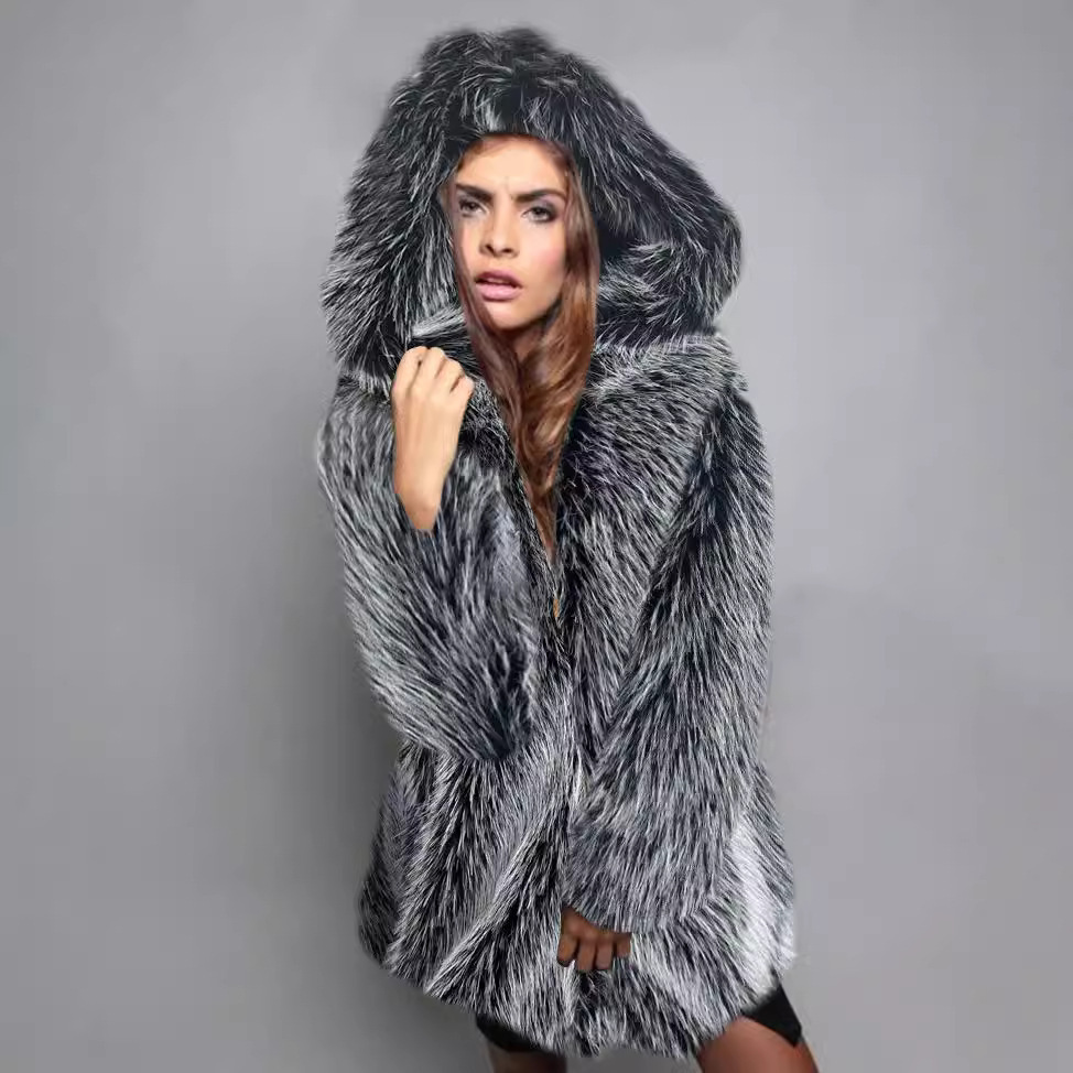 Loose Trendy Mid-length Fur Coat - Image 2