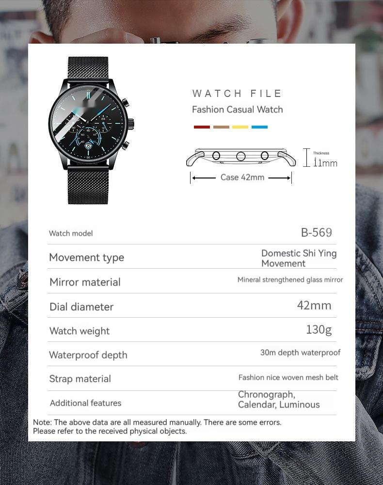 New Timing Luminous Fashion Waterproof Steel Belt Quartz Watch — изображение 9