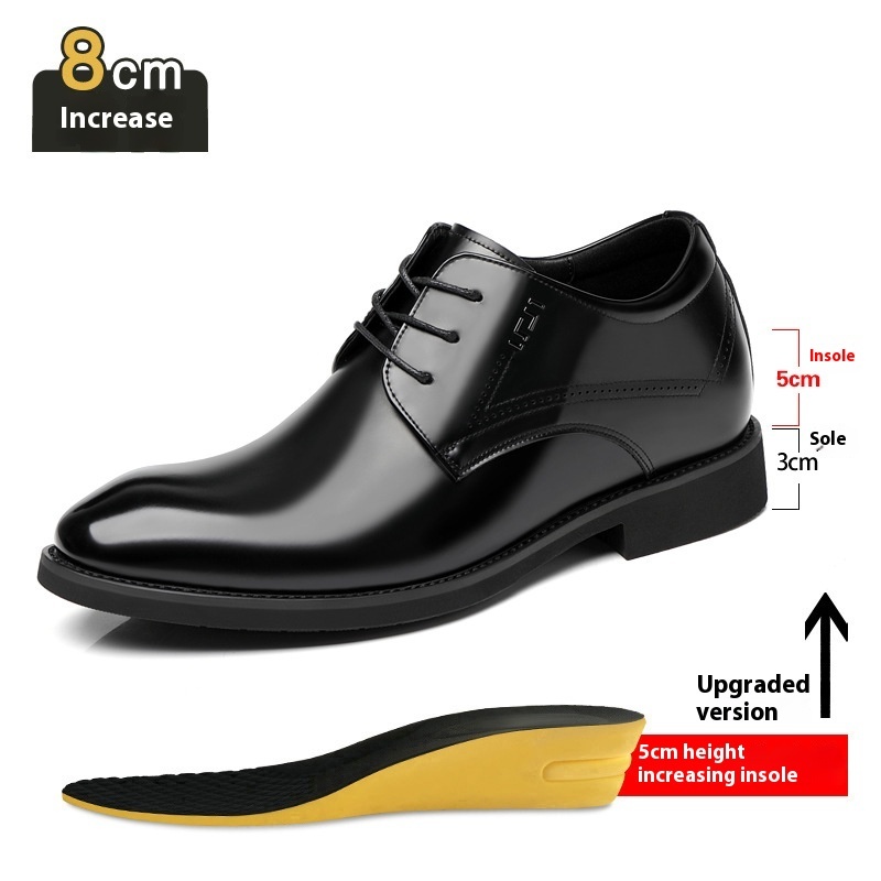 Business Formal Wear Genuine Leather Breathable Increased Men's Shoes - Image 6