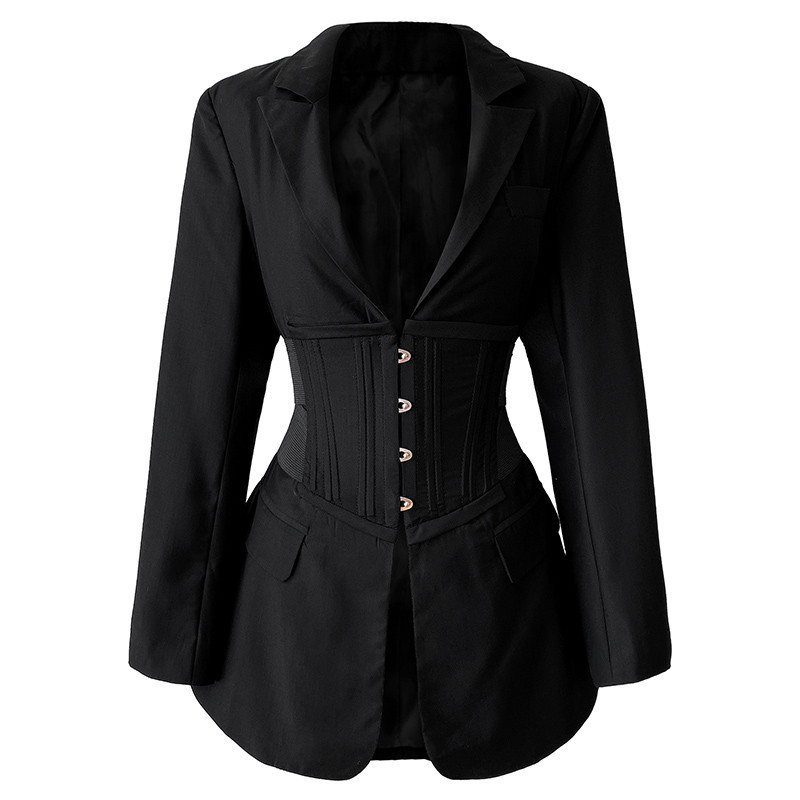 Fashionable New Women's Clothing Waist Elegant Slim Solid Color Suit - Image 4