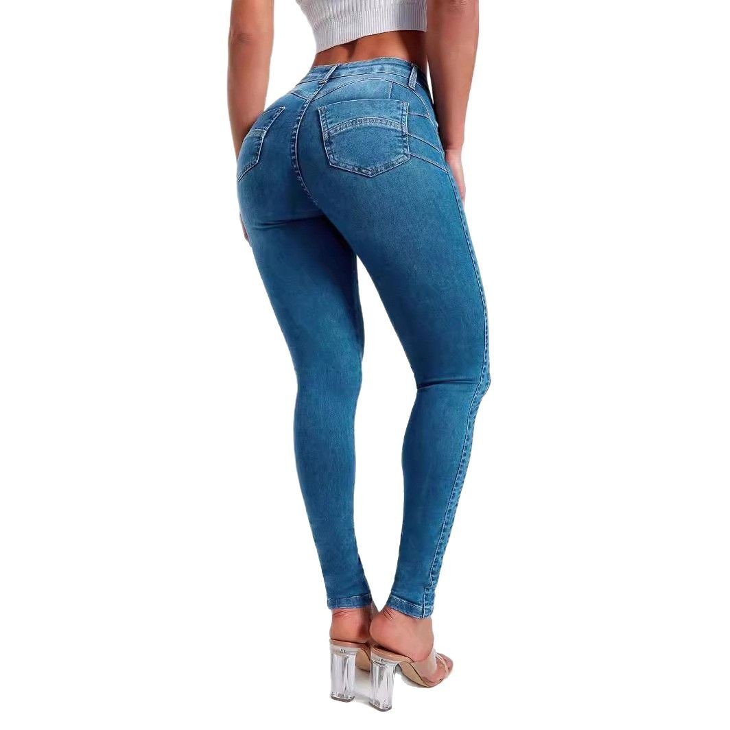 Hip Skinny Pants Stretch High Waist Jeans For Women – Bild 5