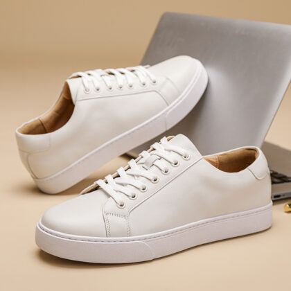 Spring Genuine Leather Breathable British Board Shoes Thick Sole Sporty Simplicity Comfort And Casual