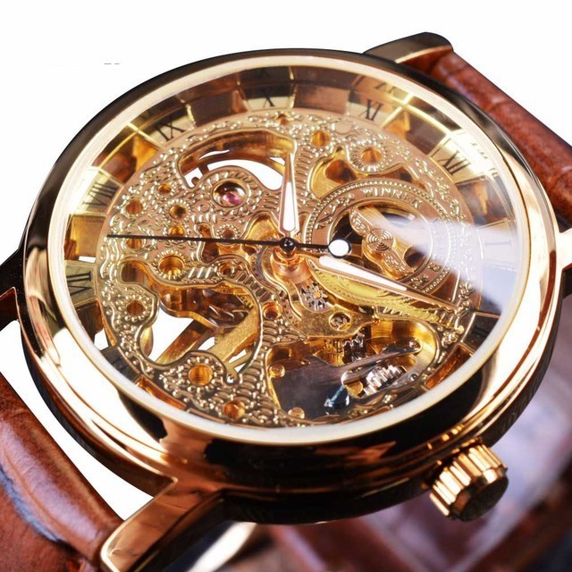 Fully Hollow Men's Manual Belt Mechanical Watch - Image 4