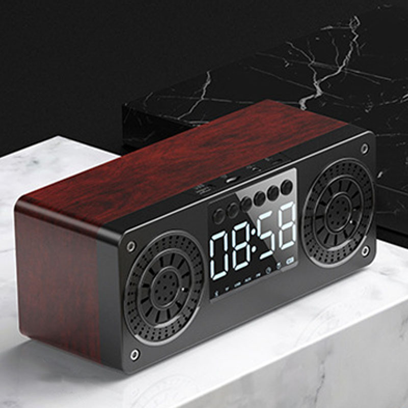 Wooden Clock Bluetooth Speaker Retro Subwoofer - Image 2