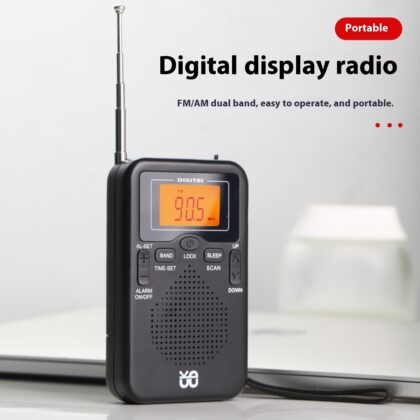 Portable Pocket FMAM Clock Control Stereo Radio