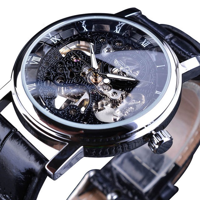 Fully Hollow Men's Manual Belt Mechanical Watch - Image 10
