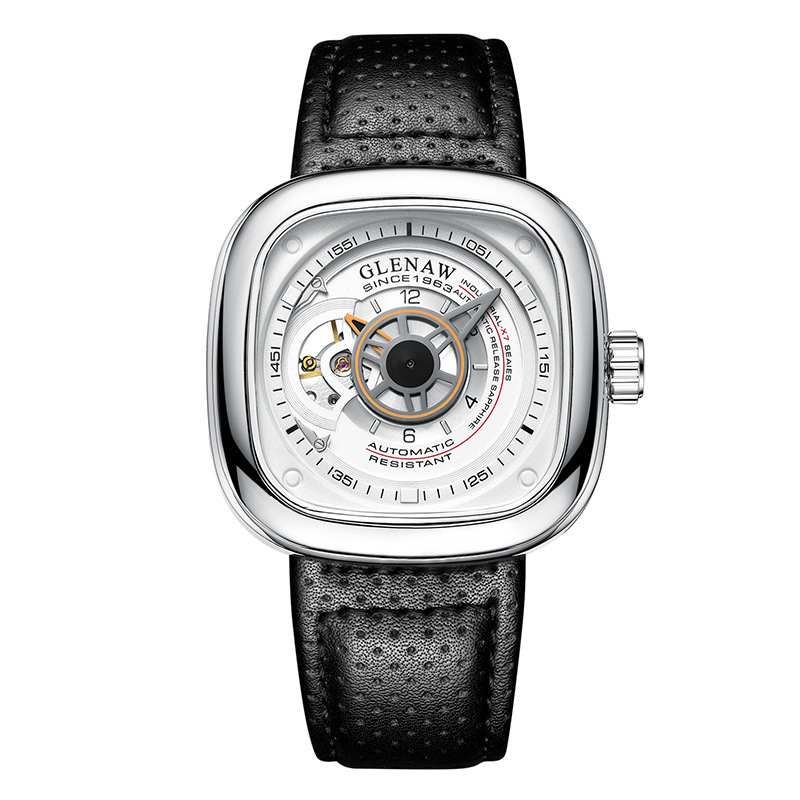 Friday Men's Watch Automatic Hollow Net Red Square Mechanical - Image 4