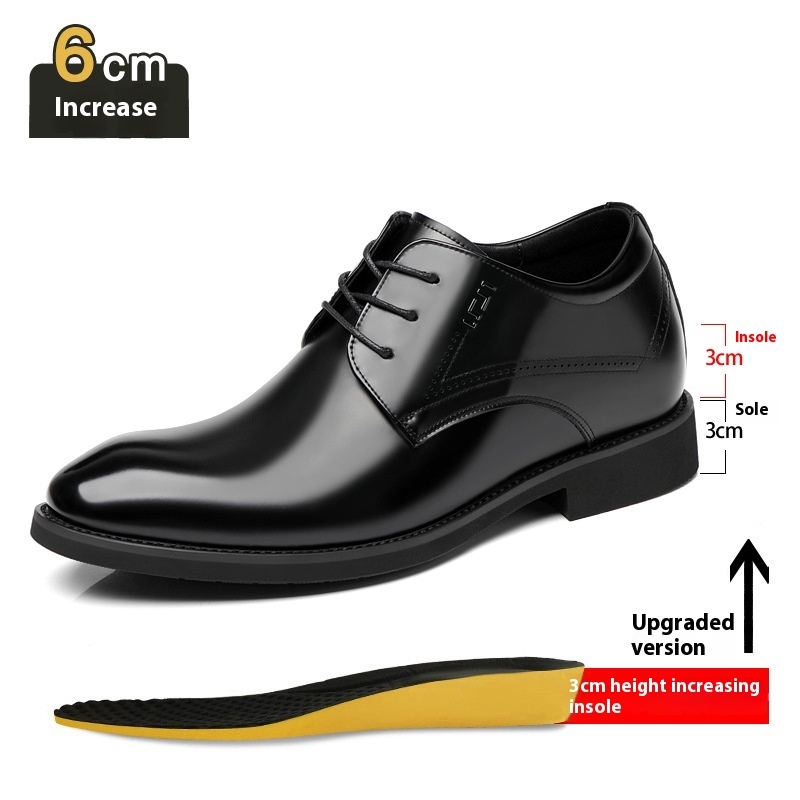 Business Formal Wear Genuine Leather Breathable Increased Men's Shoes - Image 7