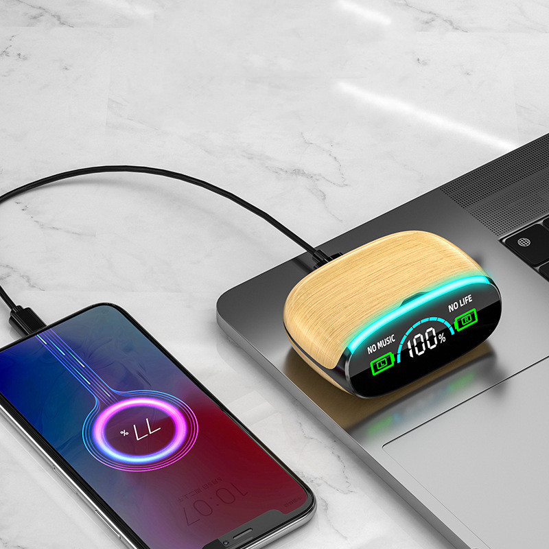 Wood Grain Wireless Sports In-ear Noise-canceling Low-latency Bluetooth Headphones - Image 3