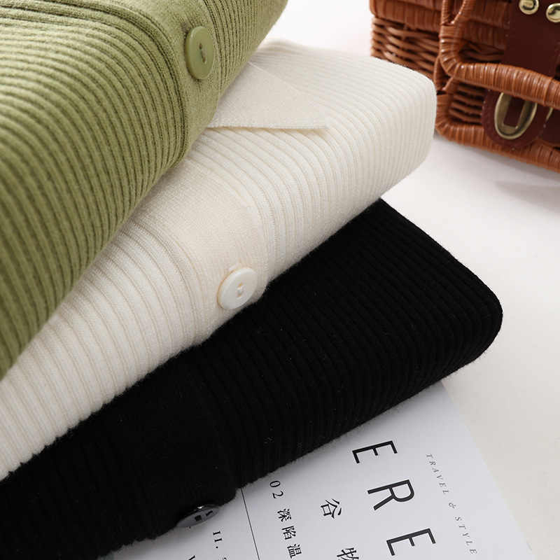 Sunken Stripe Knitted Wool Cardigan For Women - Image 4