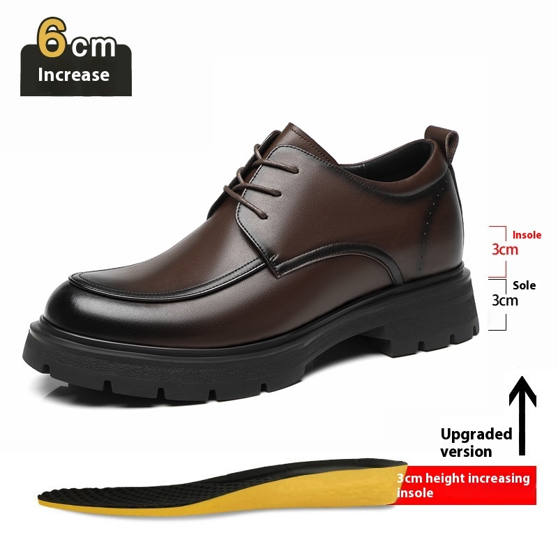 Height Increasing Insole Business Formal Wear Leather Shoes - Image 9