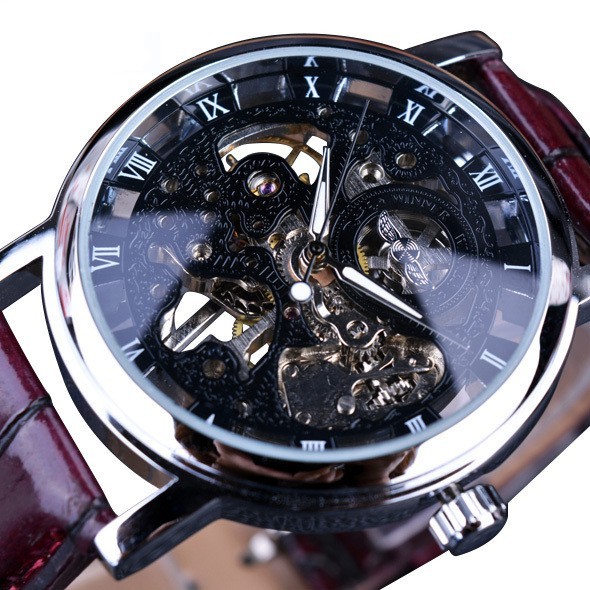 Fully Hollow Men's Manual Belt Mechanical Watch - Image 6