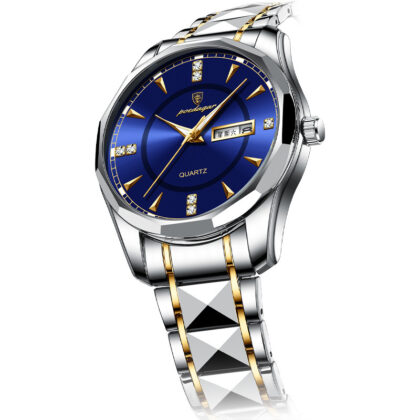 New Trendy Men's Watch Male Waterproof Tungsten Steel High-grade