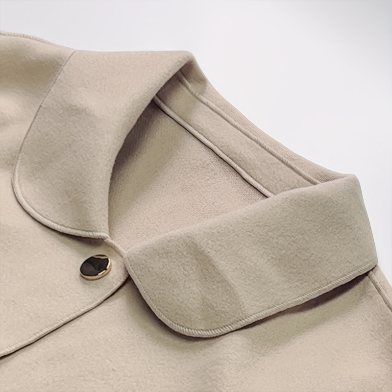 Elegant Women's Single-Breasted Raglan Sleeve Coat With Button & Pocket Details - Retro Style Casual Jacket - Image 6