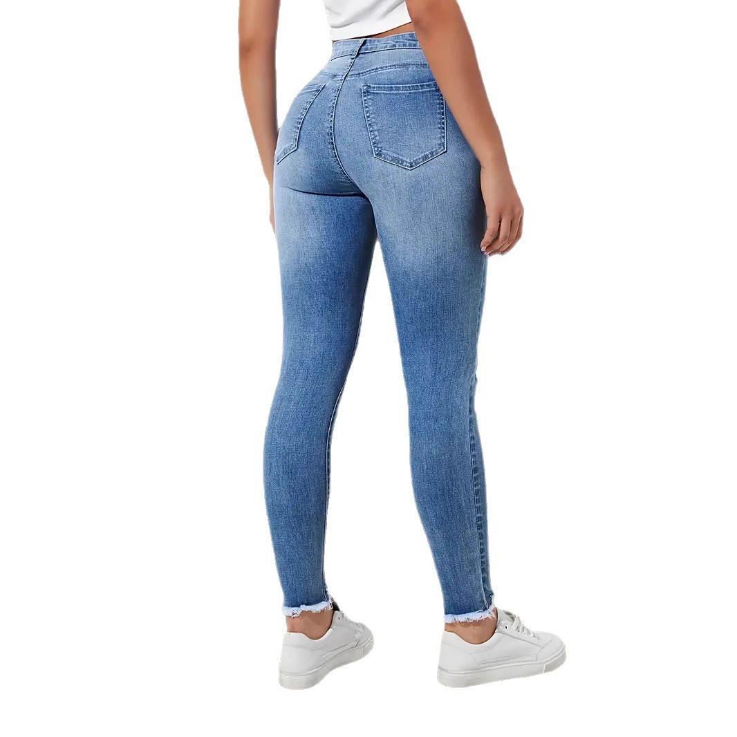 Stretch Ripped Slim Fit Feet Women's Jeans Smart Trousers - Image 5