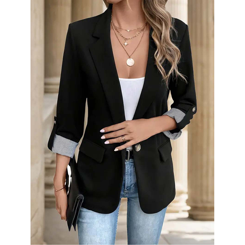 Women's Casual Blazers Open Front Long Sleeve Work Office Suit Jackets Blazer Business Casual Outfits — изображение 3