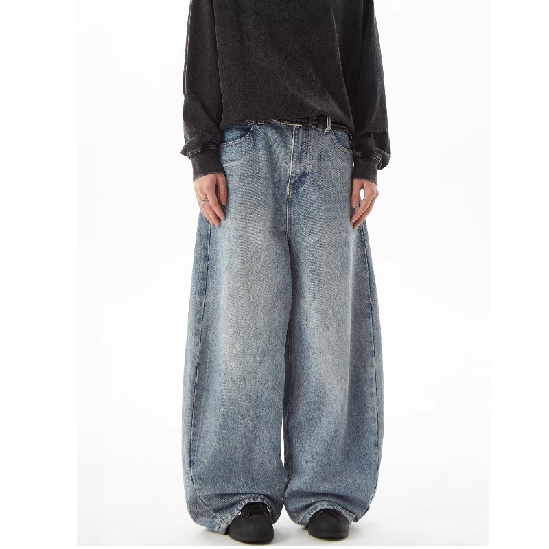 Retro Straight Jeans Loose High Waist Slimming - Image 6