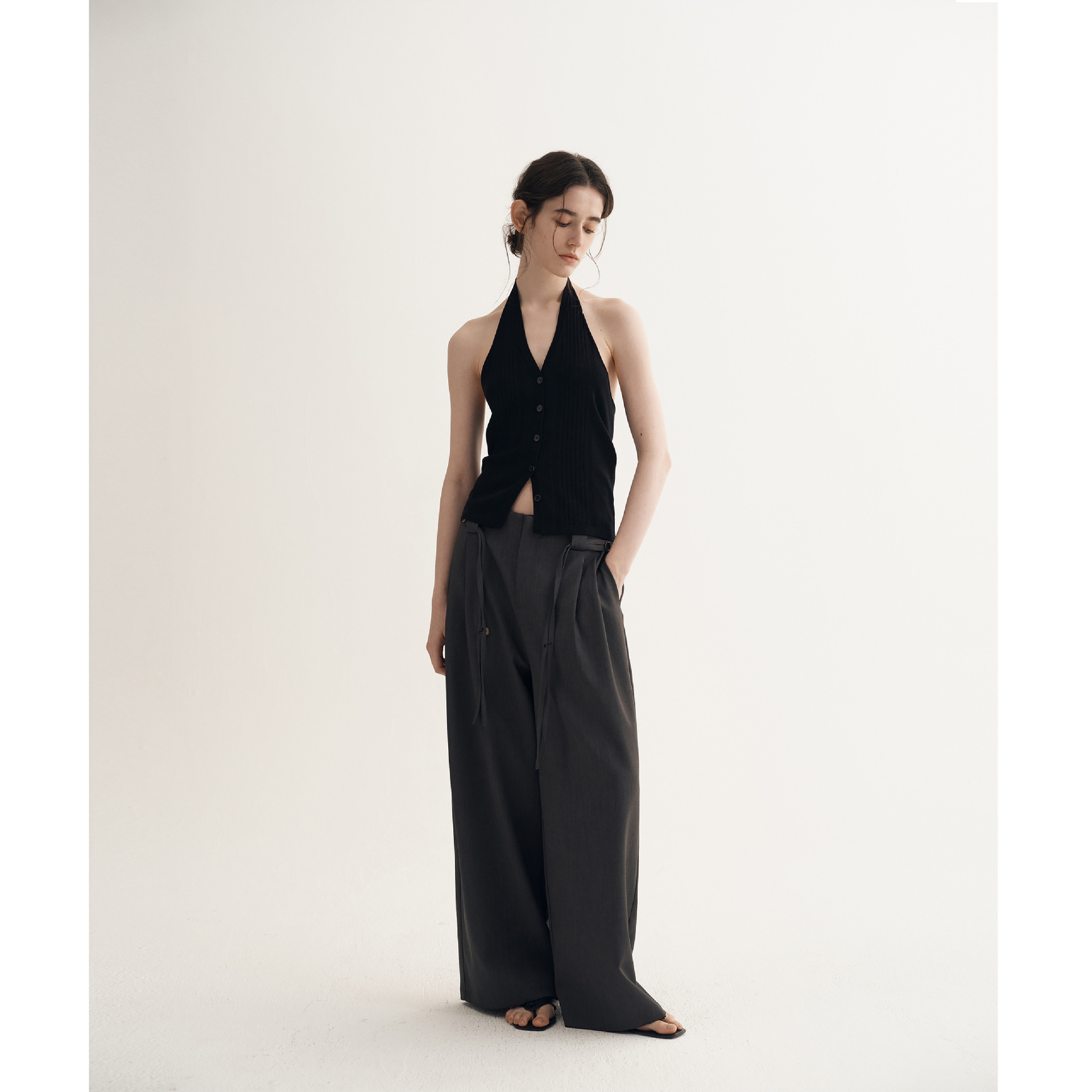 Backless Halter Vest Women's Spring Slim-fit Knitted Cardigan Sweater - Image 4