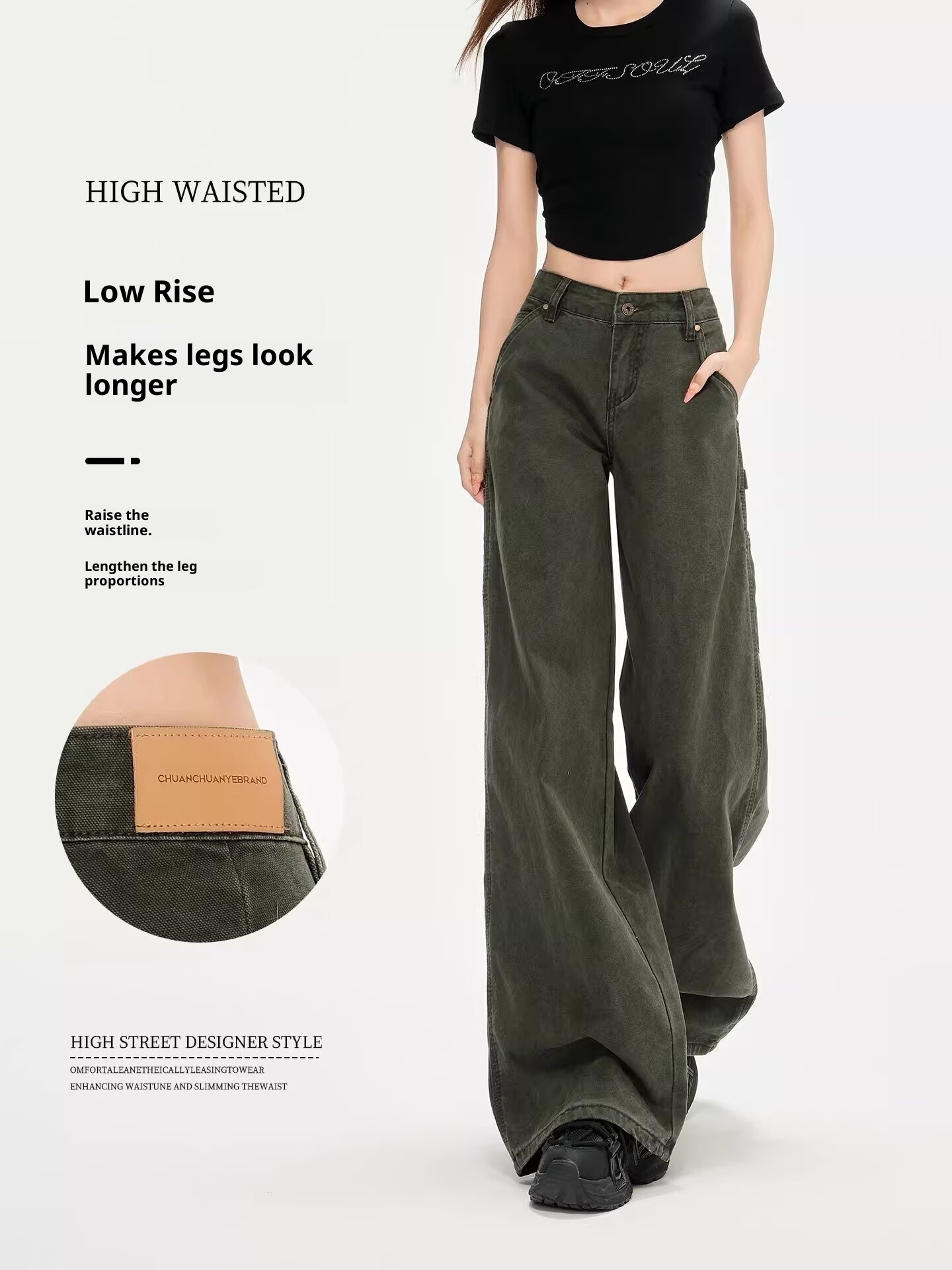 Women's Summer New Design Loose Straight-leg Flared Casual Overalls — изображение 5