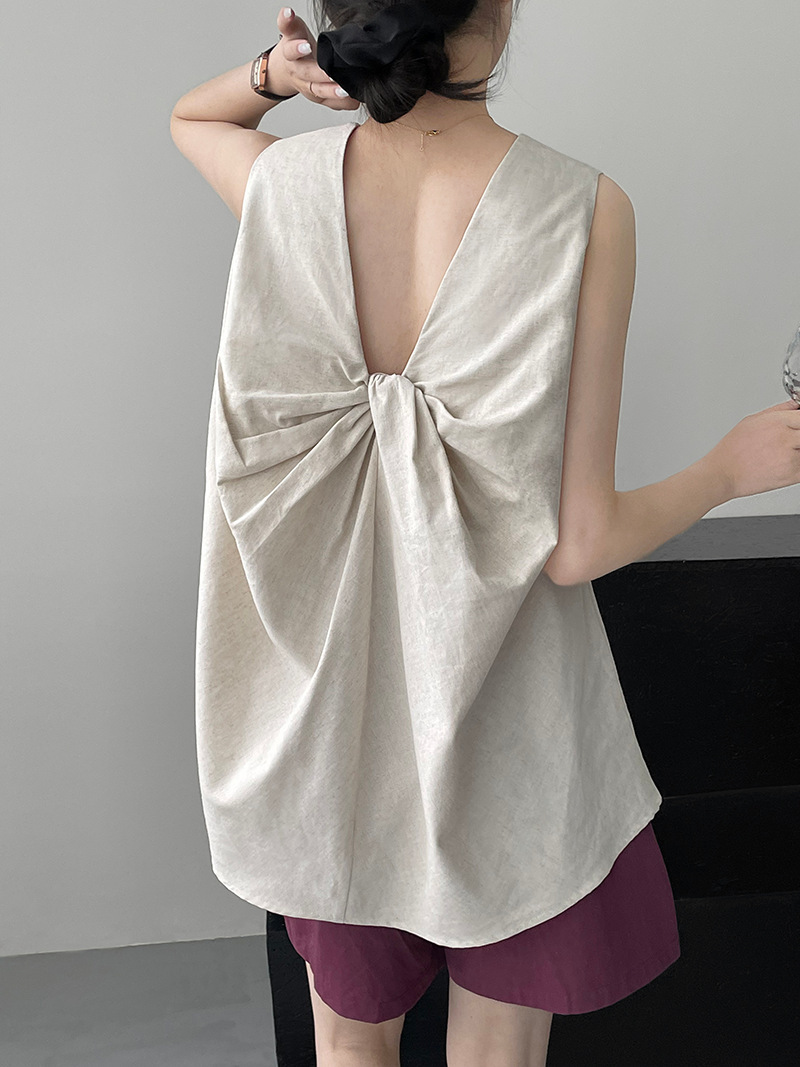 Sleeveless Shirt Loose Mid-length Top - Image 8