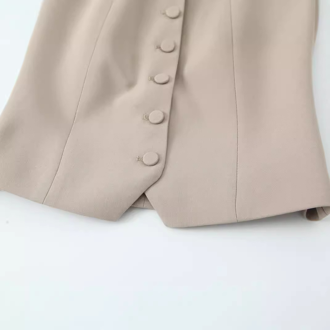 European, American And French Style Elegant Slim-fit Breasted Sling Top – Bild 2